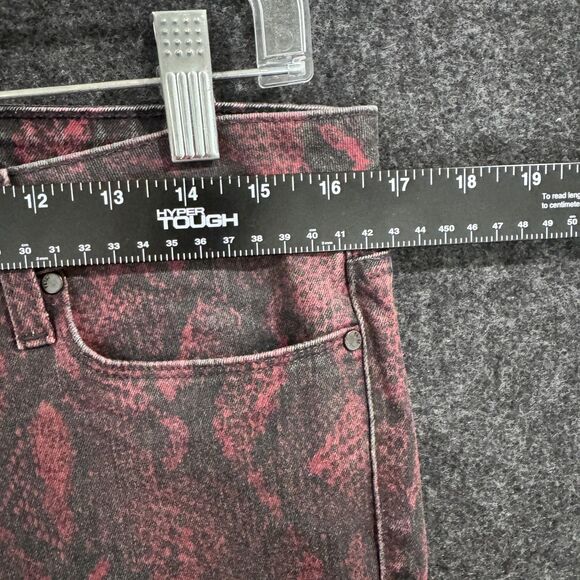 Paige Jeans Women's 31 Red Black Snakeskin Print Hoxton Ultra Skinny Pants USA - Picture 4 of 9